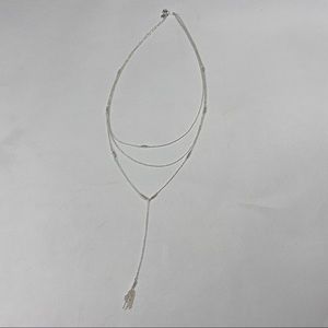 Gorjana Silver Triple Strand Necklace w/ Tassel